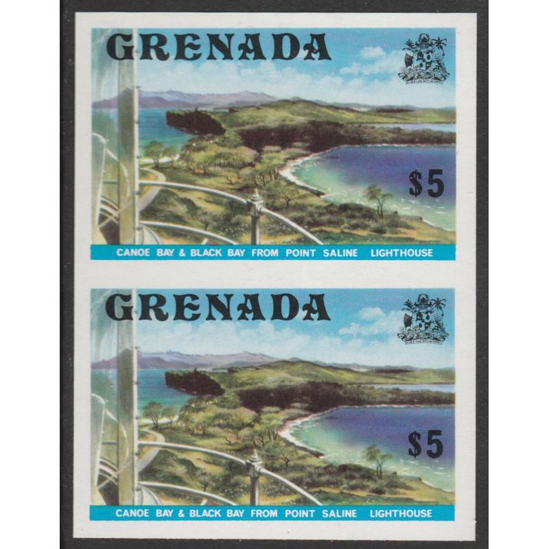 Grenada 1975 - CANOE BAY $5  IMPERF PAIR mnh