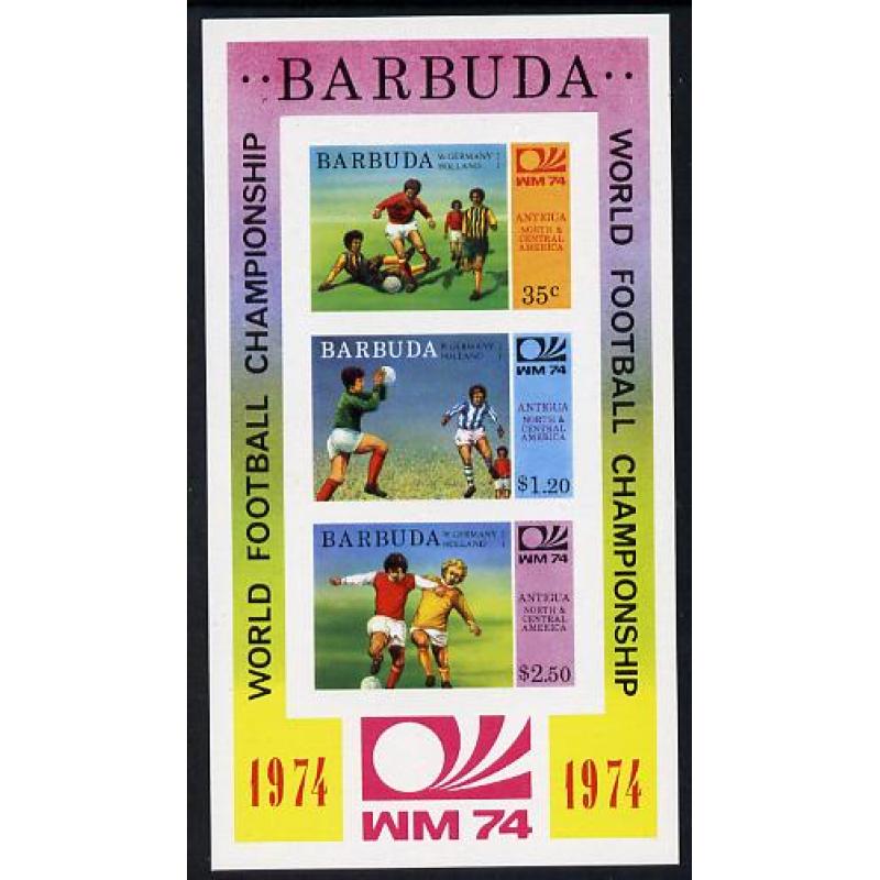 Barbuda 1974 WORLD CUP FOOTBALL WINNERS - PERF m/sheet UNISSUED