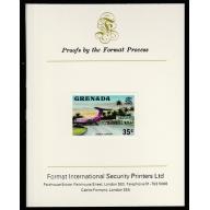 Grenada 1975 PEARLS AIRPORT  imperf on FORMAT INTERNATIONAL PROOF CARD