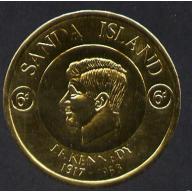 Sanda 1965 KENNEDY  COIN SHAPED with BACKGROUND COLOUR OMITTED