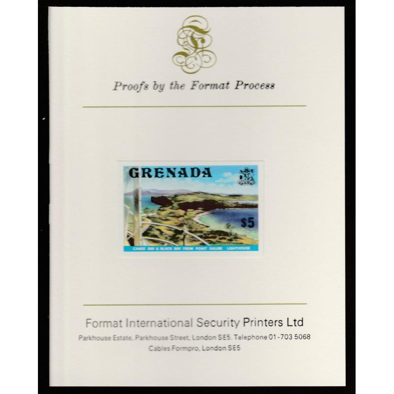 Grenada 1975  CANOE BAY  mperf on FORMAT INTERNATIONAL PROOF CARD