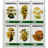 Udmurtia Republic 1998 FUNGI sheet of 6 mnh