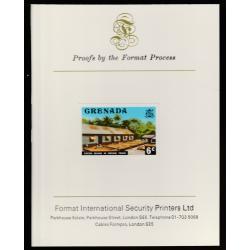Grenada 1975  COCOA BEANS  mperf on FORMAT INTERNATIONAL PROOF CARD