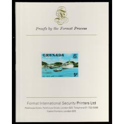 Grenada 1975  DEEP WATER DOCK  mperf on FORMAT INTERNATIONAL PROOF CARD