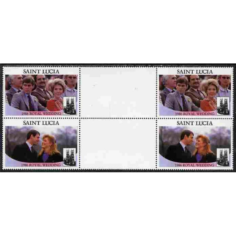 St Lucia 1986 ROYAL WEDDING block FACE VALUE OMITTED mnh