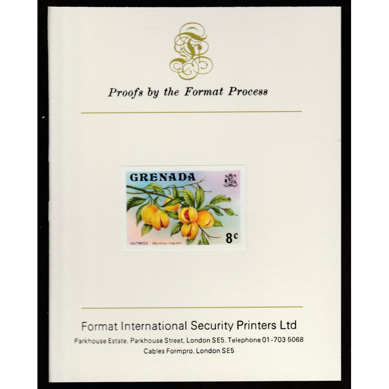 Grenada 1975  NUTMEGS  mperf on FORMAT INTERNATIONAL PROOF CARD