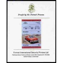 St Lucia 1984 CHEVROLET BEL AIR imperf on FORMAT INTERNATIONAL PROOF CARD
