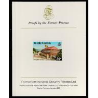 Grenada 1975  PARLIAMENT BUILDING  mperf on FORMAT INTERNATIONAL PROOF CARD