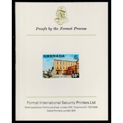 Grenada 1975  POST OFFICE  mperf on FORMAT INTERNATIONAL PROOF CARD
