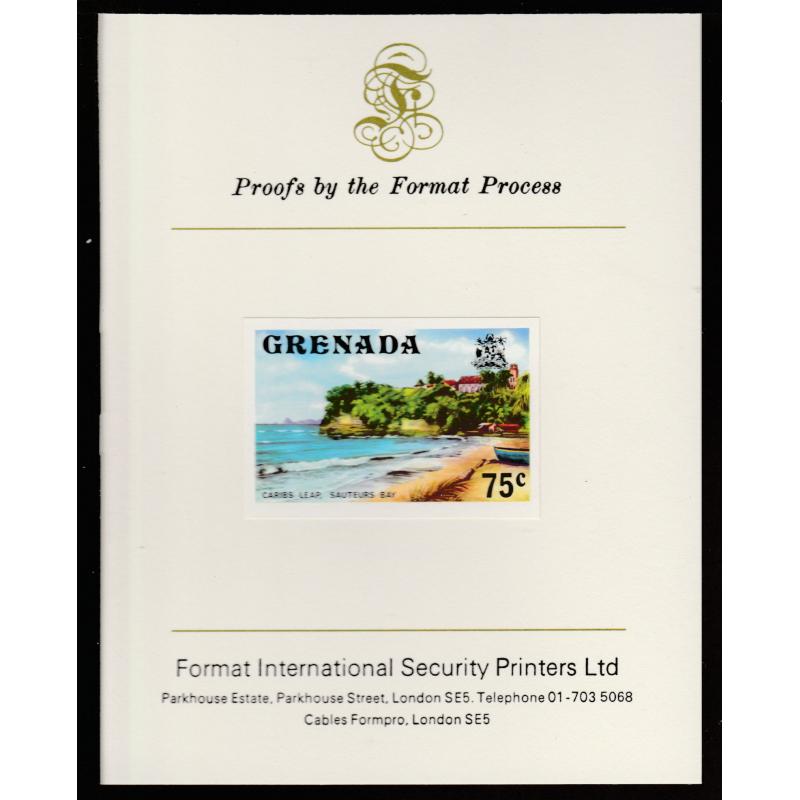 Grenada 1975  SAUTERS BAY  mperf on FORMAT INTERNATIONAL PROOF CARD
