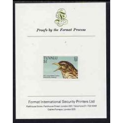 Tuvalu  1988 BIRDS - LONG TAILED CUCKOO  on FORMAT INT PROOF CARD