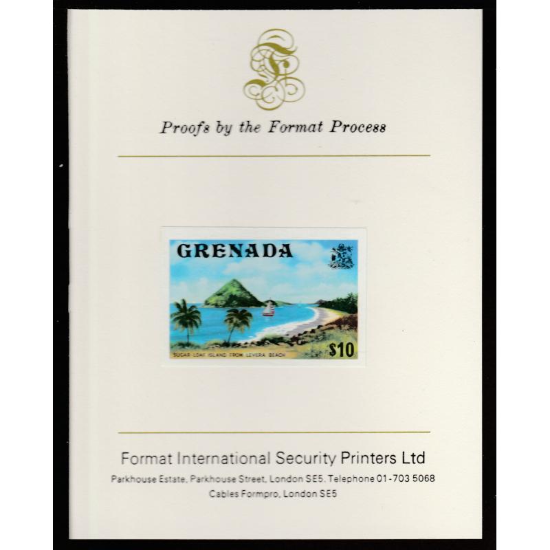 Grenada 1975  SUGAR LOAF ISLAND  mperf on FORMAT INTERNATIONAL PROOF CARD
