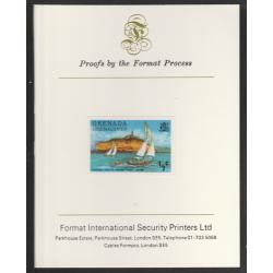 Grenada Grenadines 1975  YACHTS  mperf on FORMAT INTERNATIONAL PROOF CARD