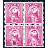 Lundy 1982 PUFFIN 10p COLOUR TRIAL  BLOCK OF 4 mnh
