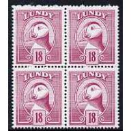 Lundy 1982 PUFFIN 18p COLOUR TRIAL  BLOCK OF 4 mnh