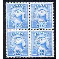 Lundy 1982 PUFFIN 22p COLOUR TRIAL  BLOCK OF 4 mnh