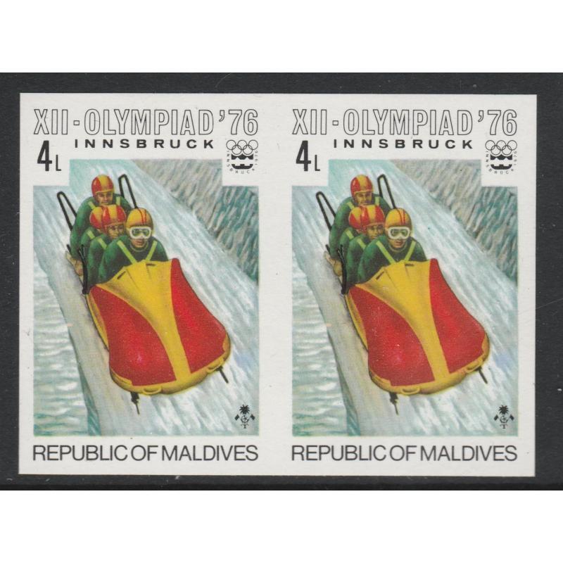 Maldives 1976 WINTER OLYMPICS - BOBSLEIGH IMPERF pair mnh