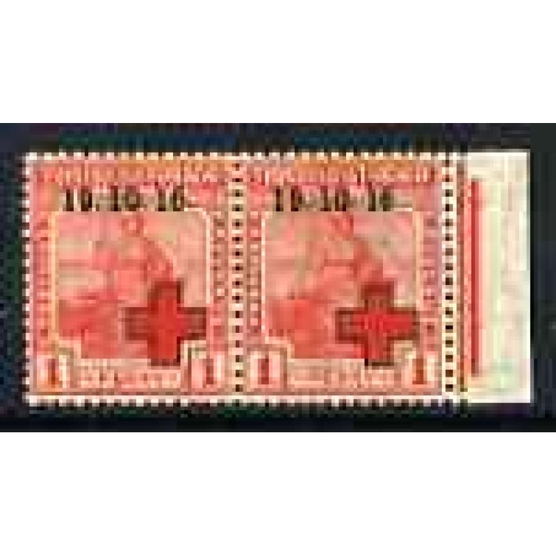 Trinidad & Tob 1916 RED CROSS pair with VARIETY mnh