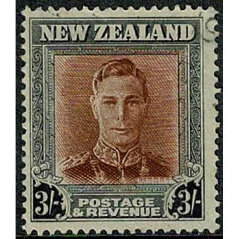 1947 3/- red brown and grey. Plate 2. Wmk sideways. SG 689. Very Fine Used