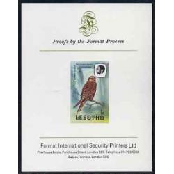 Lesotho 1982 BIRDS - KESTREL  on FORMAT INTERNATIONAL PROOF CARD