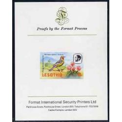 Lesotho 1982 BIRDS - CAPE LONGCLAW  on FORMAT INTERNATIONAL PROOF CARD