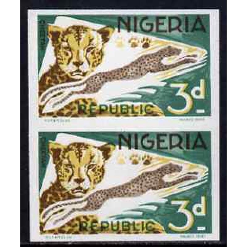 Nigeria 1969 CHEETAH 3d IMPERF PAIR mnh