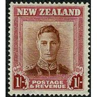 1947 1/- red brown and carmine. Plate 1. Wmk upright. SG 686b