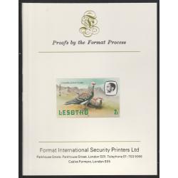 Lesotho 1981 ROCK PIGEON 2s  imperf on FORMAT INTERNATIONAL PROOF CARD