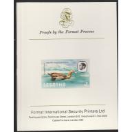 Lesotho 1981  EGYPTIAN GOOSE 2M  imperf on FORMAT INTERNATIONAL PROOF CARD