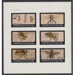Staffa 1982 INSECTS - BEES imperf set of  6 mnh