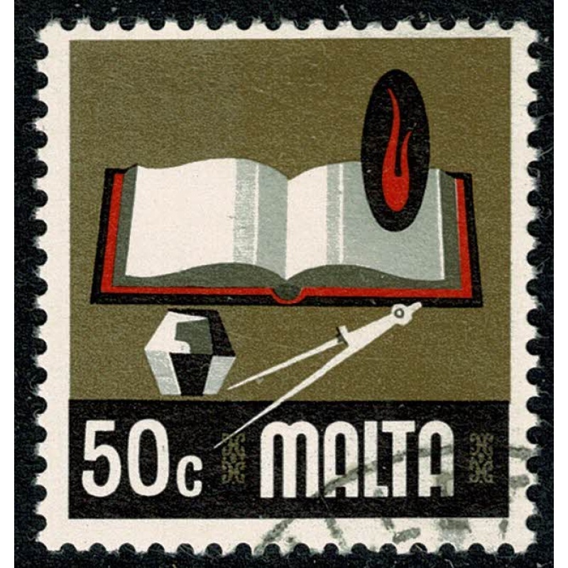 Malta. 1973-76 issue. 50c "Education". Fine used. SG 493