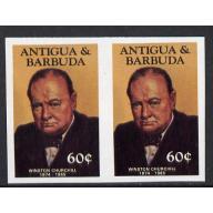 Antigua 184 FAMOUS PEOPLE - CHURCHILL  imperf pair mnh