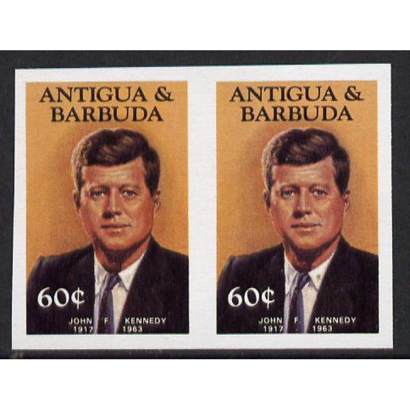 Antigua 184 FAMOUS PEOPLE - KENNEDY  imperf pair mnh