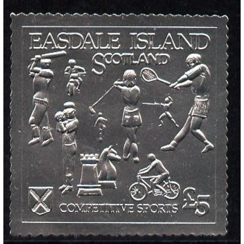 Easdale 1991 COMPETITIVE SPORT £5 embossed in SILVER