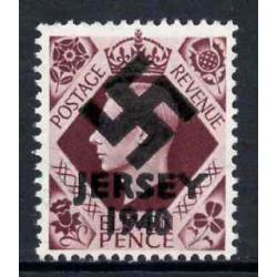 Jersey 1940 SWASTIKA OVERPRINT on KG6 11d def - FORGERY mnh