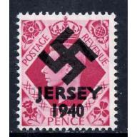 Jersey 1940 SWASTIKA OVERPRINT on KG6 8d def - FORGERY mnh