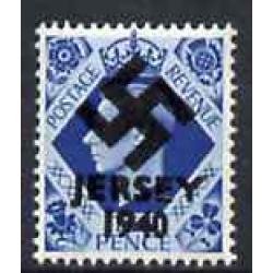 Jersey 1940 SWASTIKA OVERPRINT on KG6 10d def - FORGERY mnh