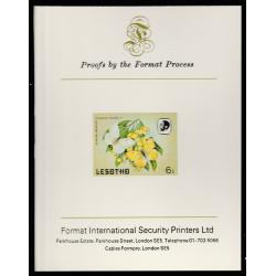 Lesotho 1984  BUTTERFLIES 6s  imperf on FORMAT INTERNATIONAL PROOF CARD