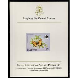 Lesotho 1984  BUTTERFLIES 10s  imperf on FORMAT INTERNATIONAL PROOF CARD