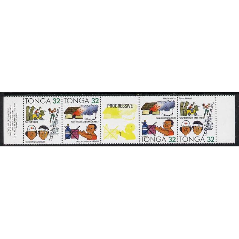 Tonga 1991 ACCIDENT PREVENTION STRIP of 4