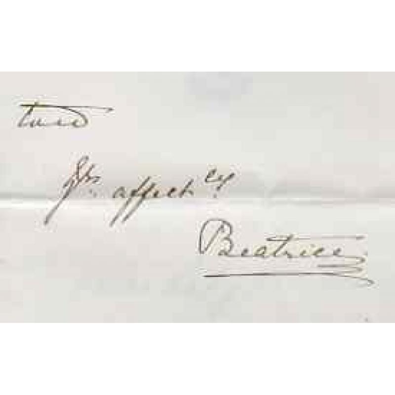 GB 1885 LETTER from PRINCESS BEATRICE