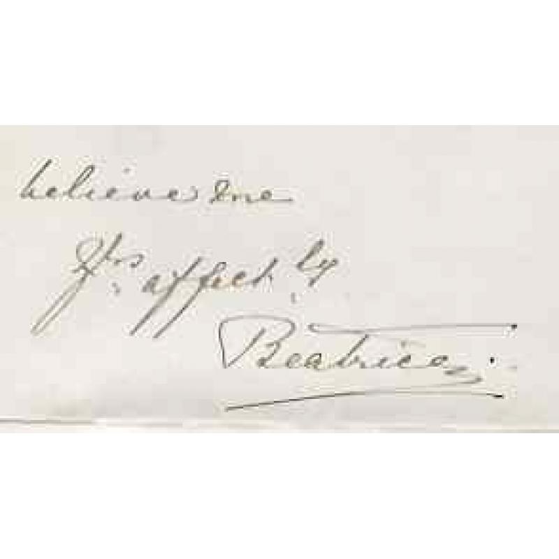 GB 1893 LETTER from PRINCESS BEATRICE