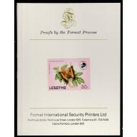 Lesotho 1984  BUTTERFLIES 30s  imperf on FORMAT INTERNATIONAL PROOF CARD