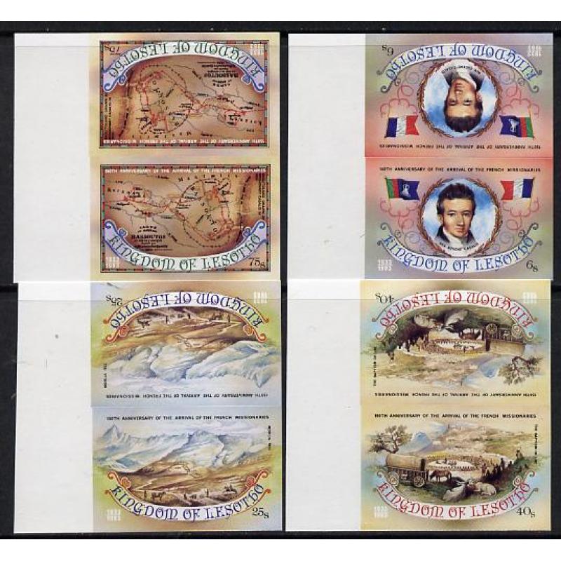 Lesotho 1983 FRENCH MISSIONARIES IMPERF TETE-BECHE PAIRS mnh