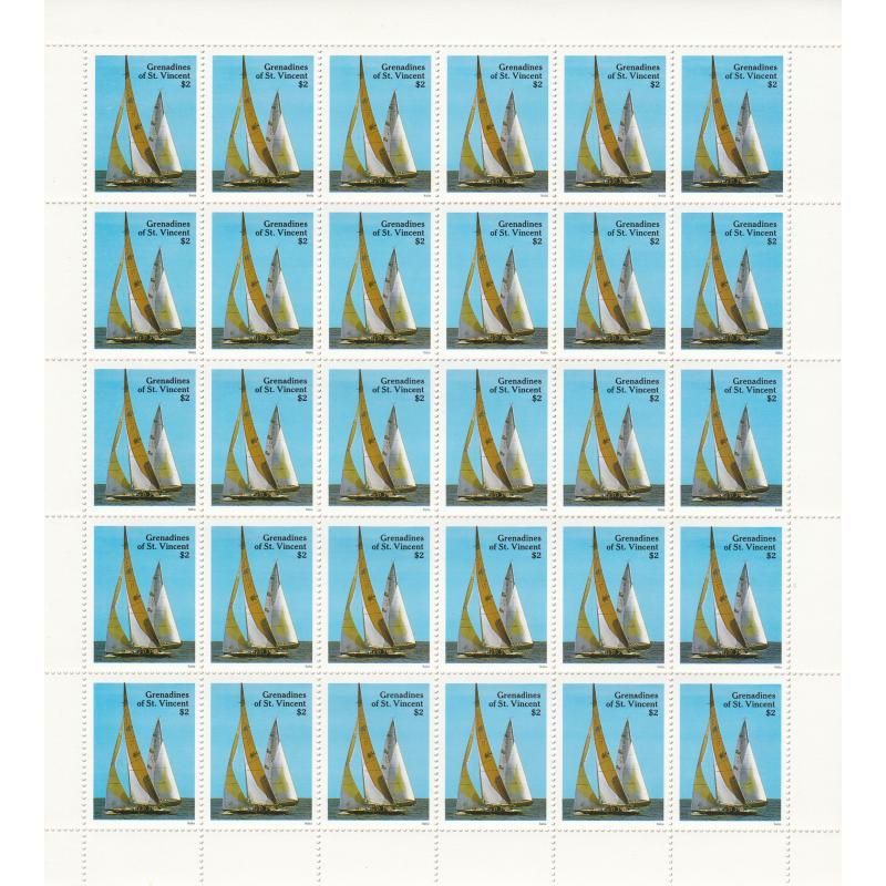 St Vincent Grenadines 1988  RACING YACHTSin COMPLETE SHEETS of 30 mnh
