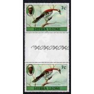 Sierra Leone 1980 CUCKOO BIRD GUTTER PAIR mnh