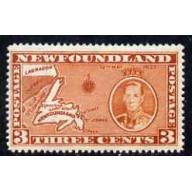 Newfoundland 1937 CORONATION 3c die I perf 13.5 mnh