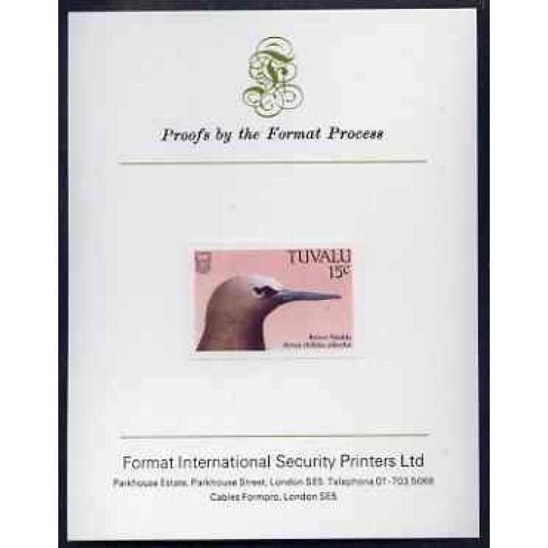 Tuvalu  1988 BIRDS - COMMON NODDY  on FORMAT INT PROOF CARD