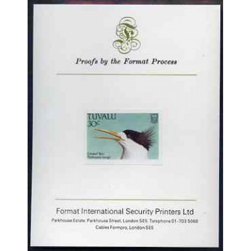 Tuvalu  1988 BIRDS - CRESTED TERN  on FORMAT INT PROOF CARD