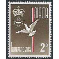1964 Independence. 2d MISSING GOLD. SG 321a.